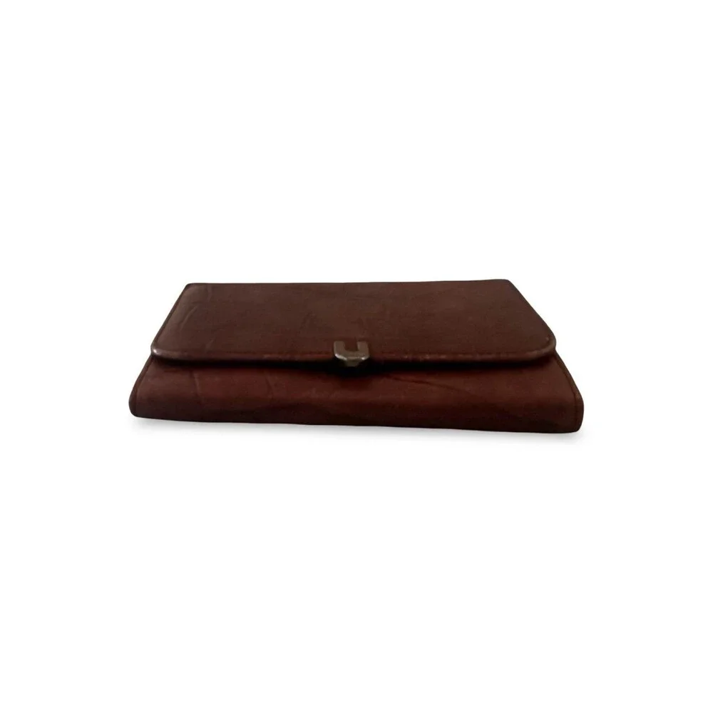 U by Ungaro Crocodile Embossed Leather Wallet - Brown/Burgundy